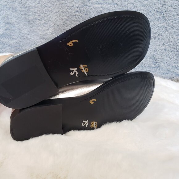 Coach Jolene Shiny Silver Metallic Penny Loafers Women's Sizes NEW Classic - Picture 8 of 12